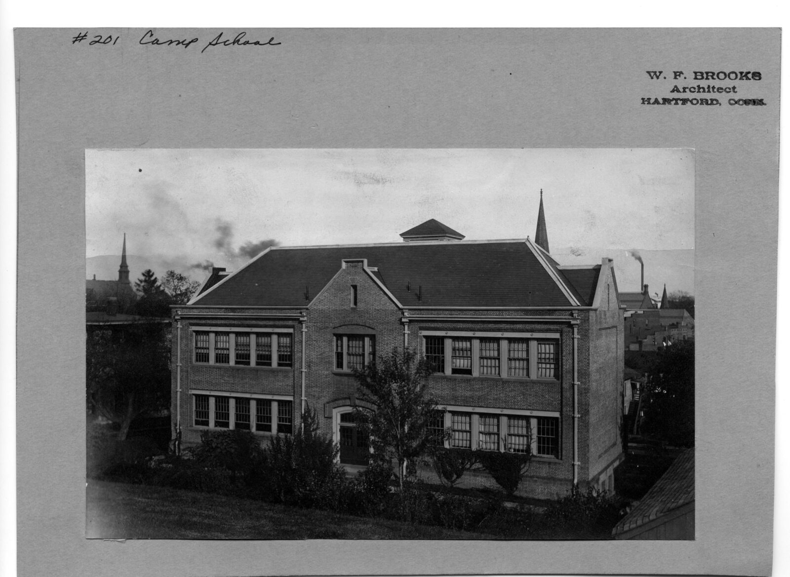 1920 architectural elevation photograph of Camp School, New Britain, CT