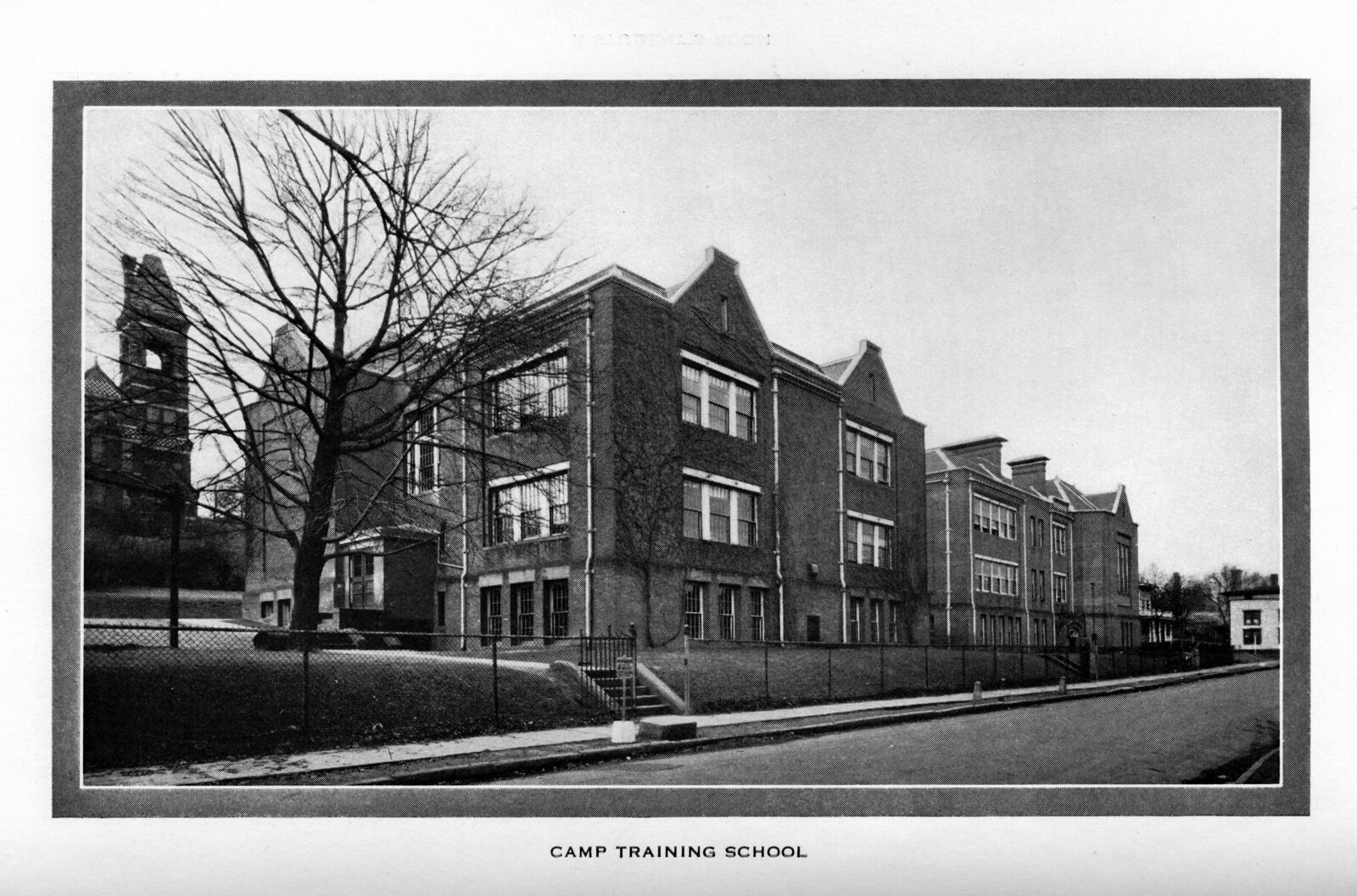 Exterior street view of Camp Training School, New Britain, CT